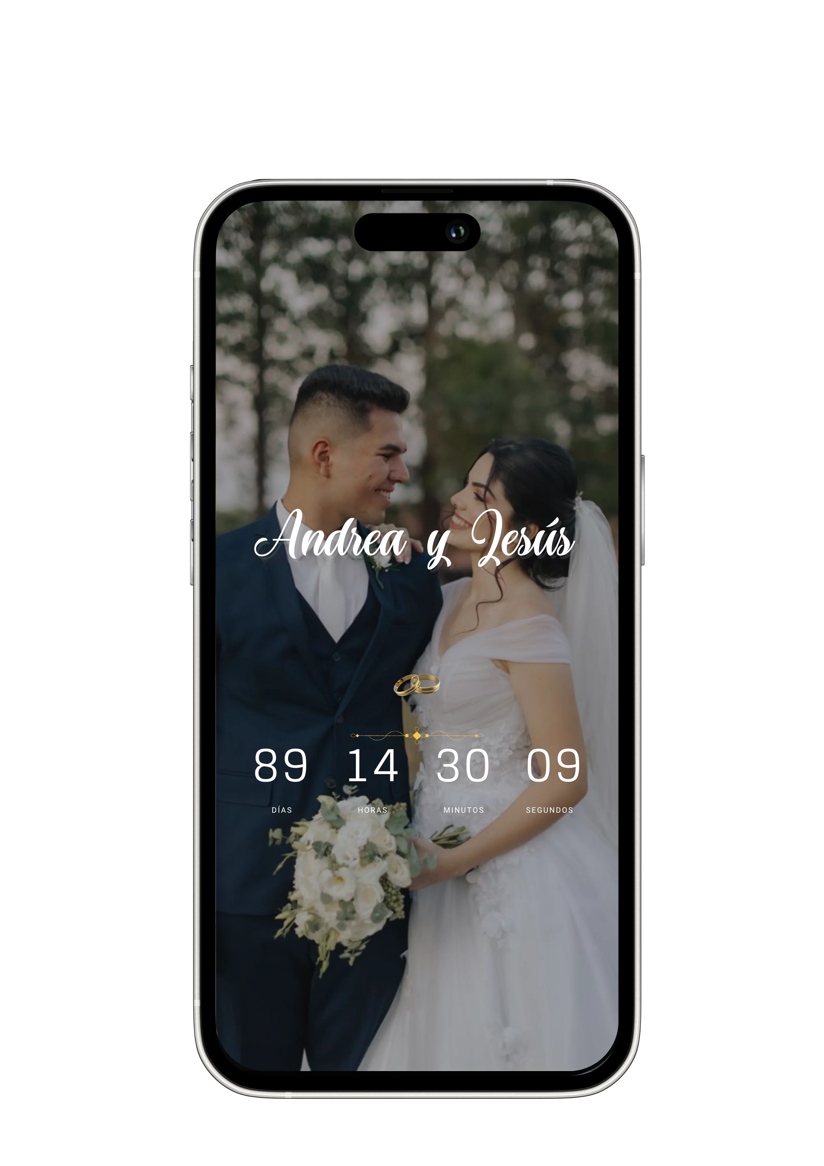Ejemplo de invitación digital elegante para boda con animaciones de flores y diseño premium